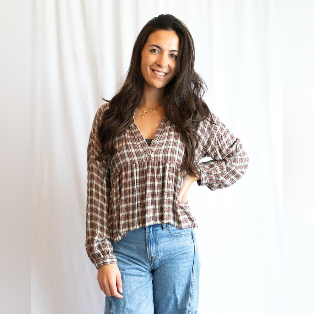 American Eagle Plaid Top - Picture 3 of 11
